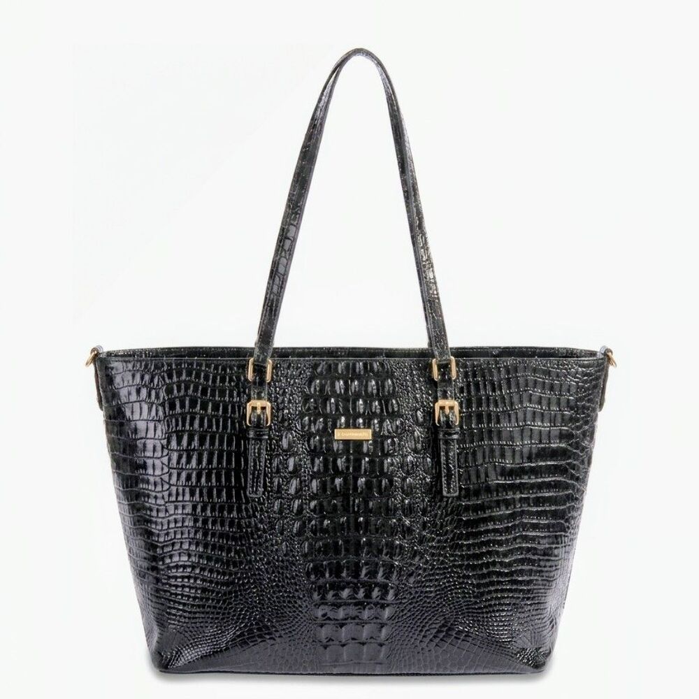 RIONI Moda Italia THE JERSEY TOTE Black Embossed Leather Bag Handcrafted